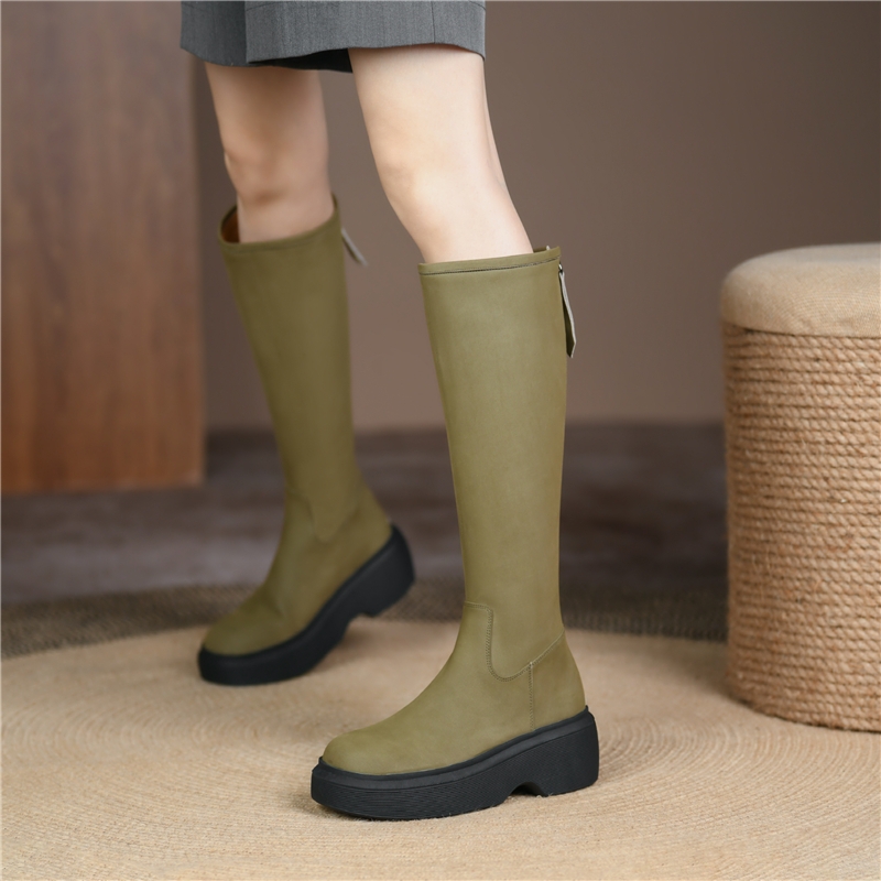 22 新入荷 レディース レザー 厚底 ロングブーツ Up2step 22 新入荷 レディース レザー 厚底 ロングブーツ Up2step