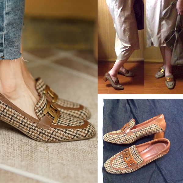 ヒールローファーがレトロモダンでかわいい ママの式服